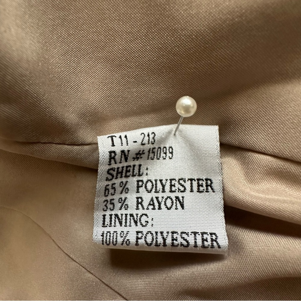 Vintage Executive Collection Women's 8P Cream Tan Plaid Double-Breasted Blazer - Picture 13 of 14